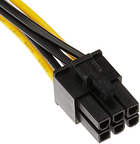 כבל SATA מונופריס - 0.67 רגל - שחור | SATA 15 pin עד 6pin PCI כבל חשמל אקספרס